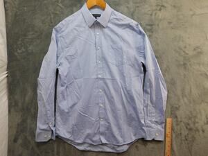 Alexandre London Shirt Mens 16 41cm Blue Cotton Long Sleeve Dress Button Up